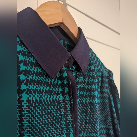 St Michael blouse shirt green navy size 12 - Picture 7 of 11